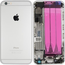 Genos Iphone 6 Plus Uyumlu Dolu Kasa Beyaz (Açık Gri) Şarj Soketi+On Off Flex+Ses Flex Üstünde