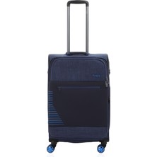 Mçs Baggaj Ultra Lüx ve Hafif Özel Üretim Ithal Seri Kapağı Körüklü 360 Derece Döner 4 Teker Kumaş Valiz