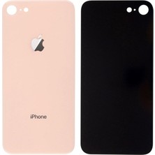 Genos Iphone 8 Uyumlu Arka Cam Kapak Gold (Altın Renk) Kamera Camlı