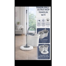 TD Tekerlekli Ultra Mop Temizlik Seti- 19 Lt Geniş Hazne & 360° Döner Başlıklı Paslanmaz Çelik Saplı
