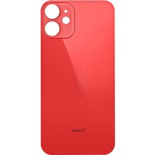 Genos iPhone 12 Mini Uyumlu Geniş Kamera Delikli Batarya Kapağı (Product Red) (SN808457)