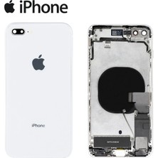 Genos Iphone 8 Plus Uyumlu Dolu Kasa Beyaz Renk Şarj Soketi+On Off Flex+Ses Flex Üstünde