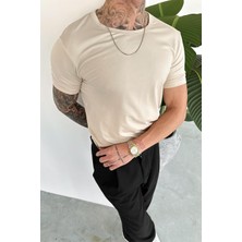 Bej Basic Premium Relaxed Tişört