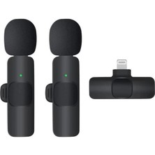 Starseven K9 Kablosuz Yaka Mikrofonu Lightning 2’li Mini Mikrofon Tik Tok 2 Adet