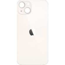 Genos Iphone 13 Uyumlu Arka Cam Kapak Beyaz Renk Bighole