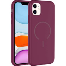 Pilanix Apple Iphone 11 Kılıf Magsafeli Kamera Korumalı Içi Süet Meta Silikon