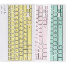 HERŞEYBURDAMODA Bluetooth Şarj Edilebilir Mini Q Klavye Kablosuz Taşınabilir