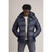 FBI Slimfit Dik Yaka Çıkartılabilir Kapşonlu Astarlı Şişme Mont