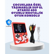 HERŞEYBURDAMODA Şarjlı Taşınabilir El Oyun Konsolu 400 Oyun