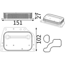 Mahle Mtxdpn Yağ Soğutucu Fiat Egea 16- 500L 12- Doblo 15- Fiorino 16- Alfa Romeo Mito 09-18 1.3d Mtj Euro 6
