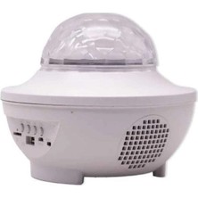 HERŞEYBURDAMODA Çok Renkli Projektör Lamba Disko Topu Gece Lambası Kablosuz