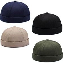 Aida Jewelss 4 Lü Set %100 Pamuk Cap Ayarlanabilir Docker Şapka Yazlık Takke Şapka Retro Şapka Takke Şapka