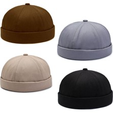 Aida Jewelss 4 Lü Set %100 Pamuk Cap Ayarlanabilir Docker Şapka Yazlık Takke Şapka Retro Şapka Takke Şapka