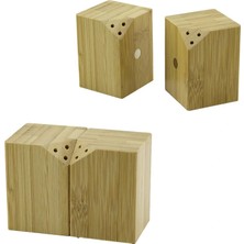 Calperia 5X5CM--Y:7CM   2pcs   Mıknatıslı Ikiz   Ahşap Bambu  Baharatlık - Tuzluk (5047)
