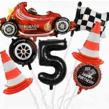 Yarış Arabası Duba Teker Kupa Bayrak Folyo Temalı Yaş Balon Set