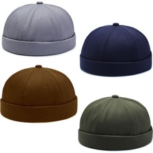 Aida Jewelss 4 Lü Set %100 Pamuk Cap Ayarlanabilir Docker Şapka Yazlık Takke Şapka Retro Şapka Takke Şapka