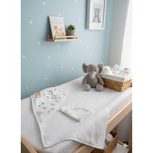 Bebek Fil Figürlü Banyo Havlu Keseve Müslin Set