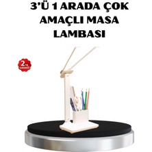 HERŞEYBURDAMODA Kalemlik ve Telefon Standlı Masa Lambası – Kısılabilir LED Işık, Göz Dostu Tasarım