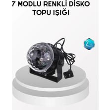 HERŞEYBURDAMODA 7 Renk Modlu Müzik Sensörlü Disko Topu – LED Işıklı Parti Aydınlatması