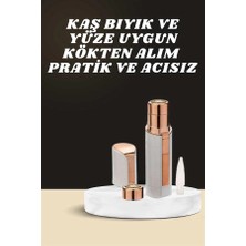 HERŞEYBURDAMODA Kaş Bıyık ve Yüz Epilasyon Aleti ve Titreşimli Yüz Temizleme Masaj Aleti Ikili Set