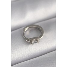 Ayder Timya 316L Çelik Gümüş Renk Kare Zirkon Taşlı Tragus Piercing - TJ-PR1309 TG/Tmya1395 218531
