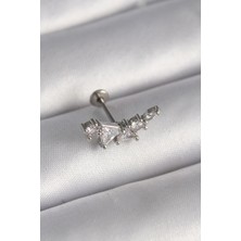 Ayder Timya 316L Çelik Gümüş Renk Zirkon Taşlı Tragus Piercing - TJ-PR1337 TG/Tmya1395 218542