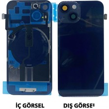 Genos iPhone 14 Plus Uyumlu Kamera Camlı Batarya Kapağı + Magsafe Flex (Siyah) (SN808518)