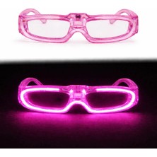 Calperia Pembe LED Işıklı Parti Gözlüğü 3 Modlu – Glow - Gece Eğlence Gözlüğü (5047)