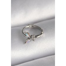 Ayder Timya 316L Çelik Gümüş Renk Zirkon Taşlı Kelebek Model Tragus Piercing - TJ-PR1327 TG/Tmya1395 218537