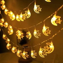 Calperia Gün Işığı - Ay-Yıldız 3mt Pilli 2 Fonksiyonlu Peri LED - Dekor Lamba (5047)
