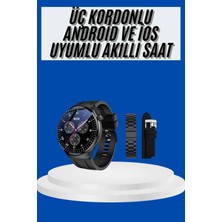 HERŞEYBURDAMODA Amoled Ekran Akıllı Saat Üç Kordonlu Ios Android Uyumlu
