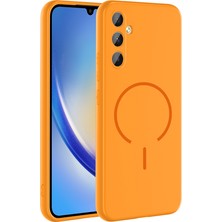 Pilanix Samsung Galaxy A14 Kılıf Magsafeli Kamera Korumalı Içi Süet Meta Silikon