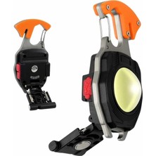 HERŞEYBURDAMODA 7 Modlu Mini LED Lamba Anahtarlık USB Şarjlı Kamp Için Taşınabilir