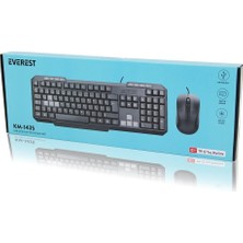 Calperia USB Kablolu Klavye - Mouse Set Q Klavye 1200DPI Mouse KM-1435 (5047)