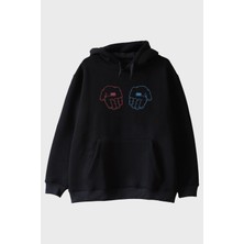 Nuugg Red Or Blue Pill Sci-Fi Baskılı Siyah Hoodie