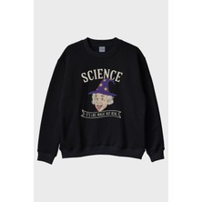 Nuugg Science Magic But Real Siyah Bisiklet Yaka Sweatshirt