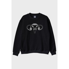 Nuugg Ovaries Fu Siyah Bisiklet Yaka Sweatshirt