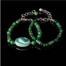 Asteria Elite Denge, Nazar Koruması ve Pozitif Enerji Için Yeşil Akik Kadın Bileklik Seti