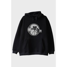 Nuugg Eski Film Kamerası Baskılı Tasarım Siyah Hoodie