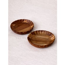 Guezia 2'li Akasya Kenar Detaylı Sunum Tabağı (20 Cm)