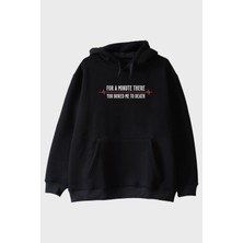 Nuugg You Bored Me To Death Tasarımlı Baskılı Siyah Hoodie