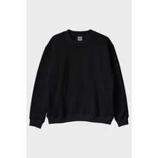 Nuugg Plak Desenli Nakış Bisiklet Yaka Sweatshirt