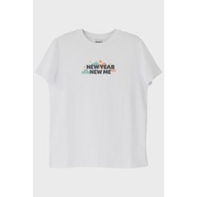 Nuugg New Year New Me Beyaz Tişört