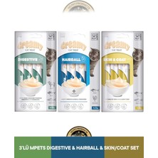 M-Pets Creamy Digestive / Hairball / Skin Coat Fonksiyonel Kedi Krema Ödül Maması Seti 12x15 gr