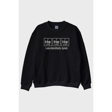 Nuugg Laughing Gas He Periyodik Tablolu Siyah Bisiklet Yaka Sweatshirt