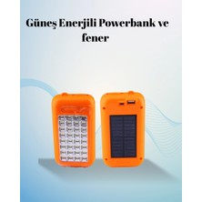 Marsilyan Gold Silver Güneş Enerjili Powerbank Işıldak – 10000 Mah, 32 Led, Çift Usb, Su Geçirmez