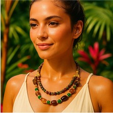 Asteria Elite Akik Jasper Nazardan Koruma ve Canlılık Kolyesi