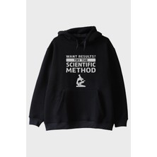 Nuugg Want Results? Try The Scientific Method Baskılı Siyah Hoodie