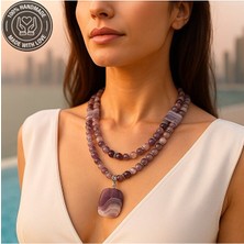 Asteria Elite Ametist Stres Azaltma Aura Temizleme Sezgi Güçlendirme Premium Kolye Bileklik Seti