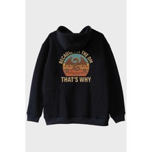 Nuugg Because I'm The Dm Baskılı Ejderha Temalı Siyah Hoodie